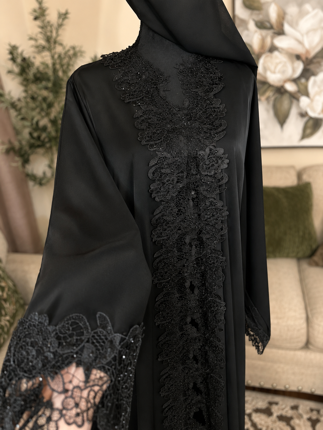 2-Piece black Abaya Set