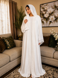 3-Piece White Abaya Set 🇦🇪✨