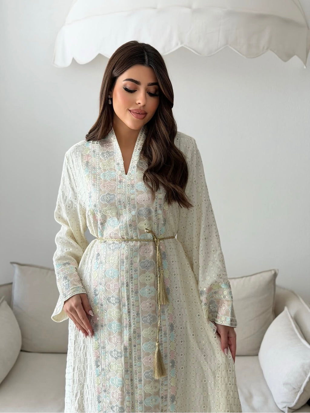 NEW Elegant Ivory Embroidered Dress