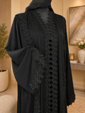 Elegant Black Open Abaya