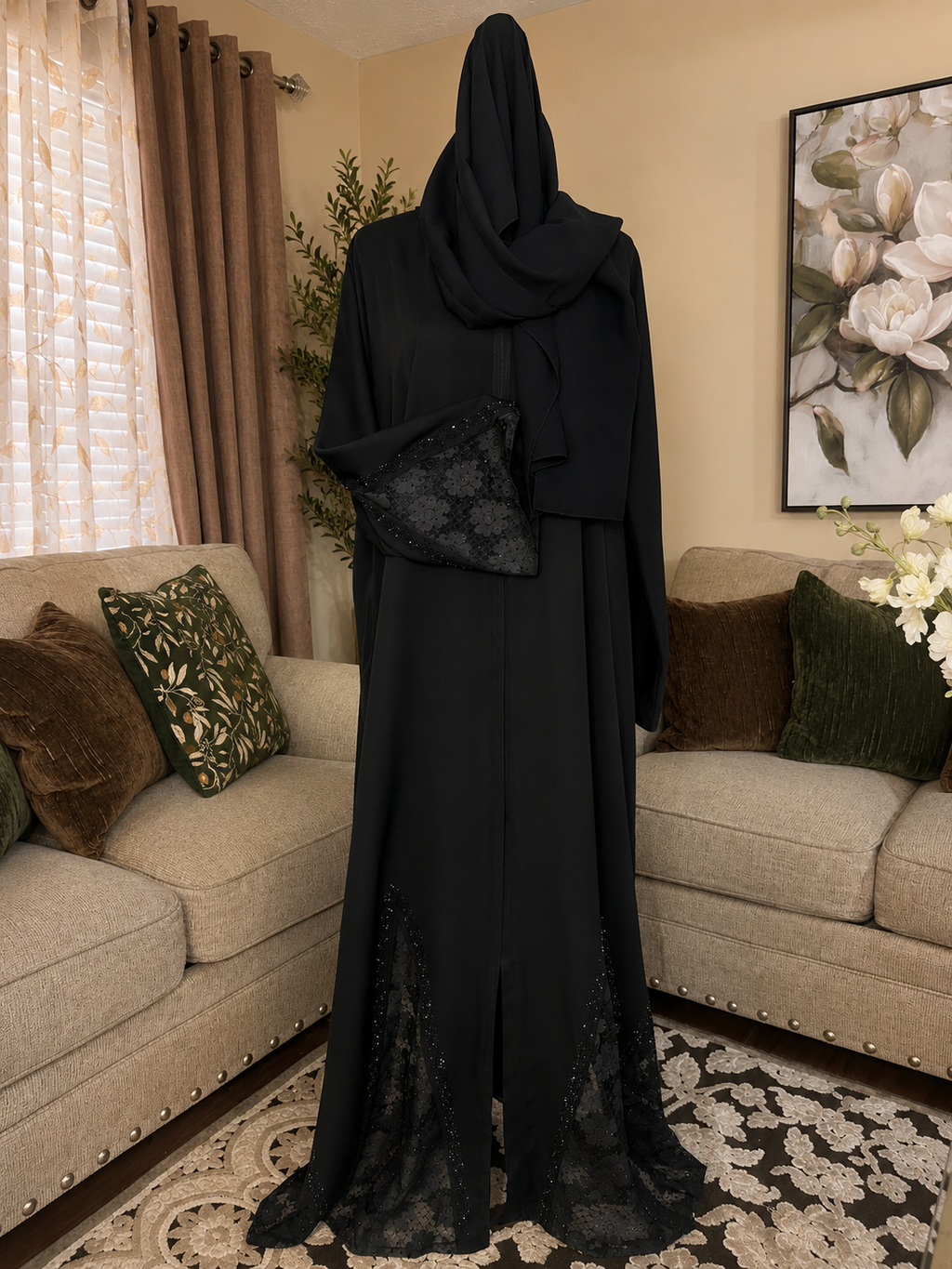 2-Piece black Abaya Set 🇦🇪