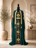 NEW! Elegant Emerald Embroidered Maxi Abaya