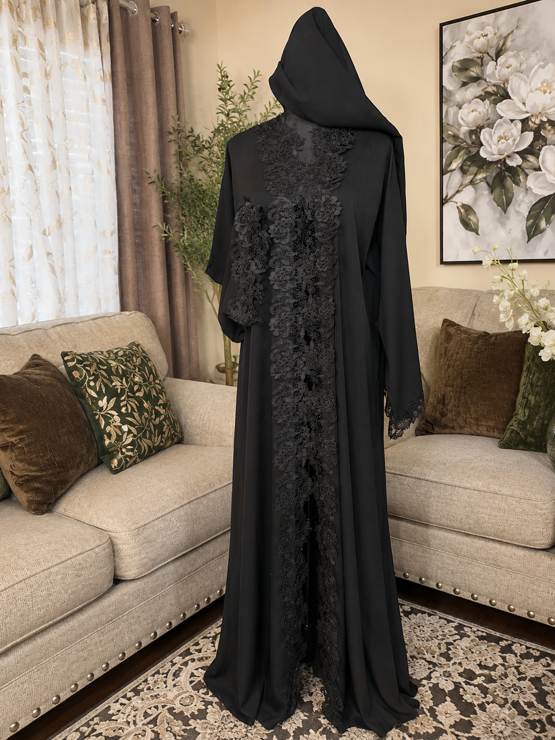 2-Piece black Abaya Set