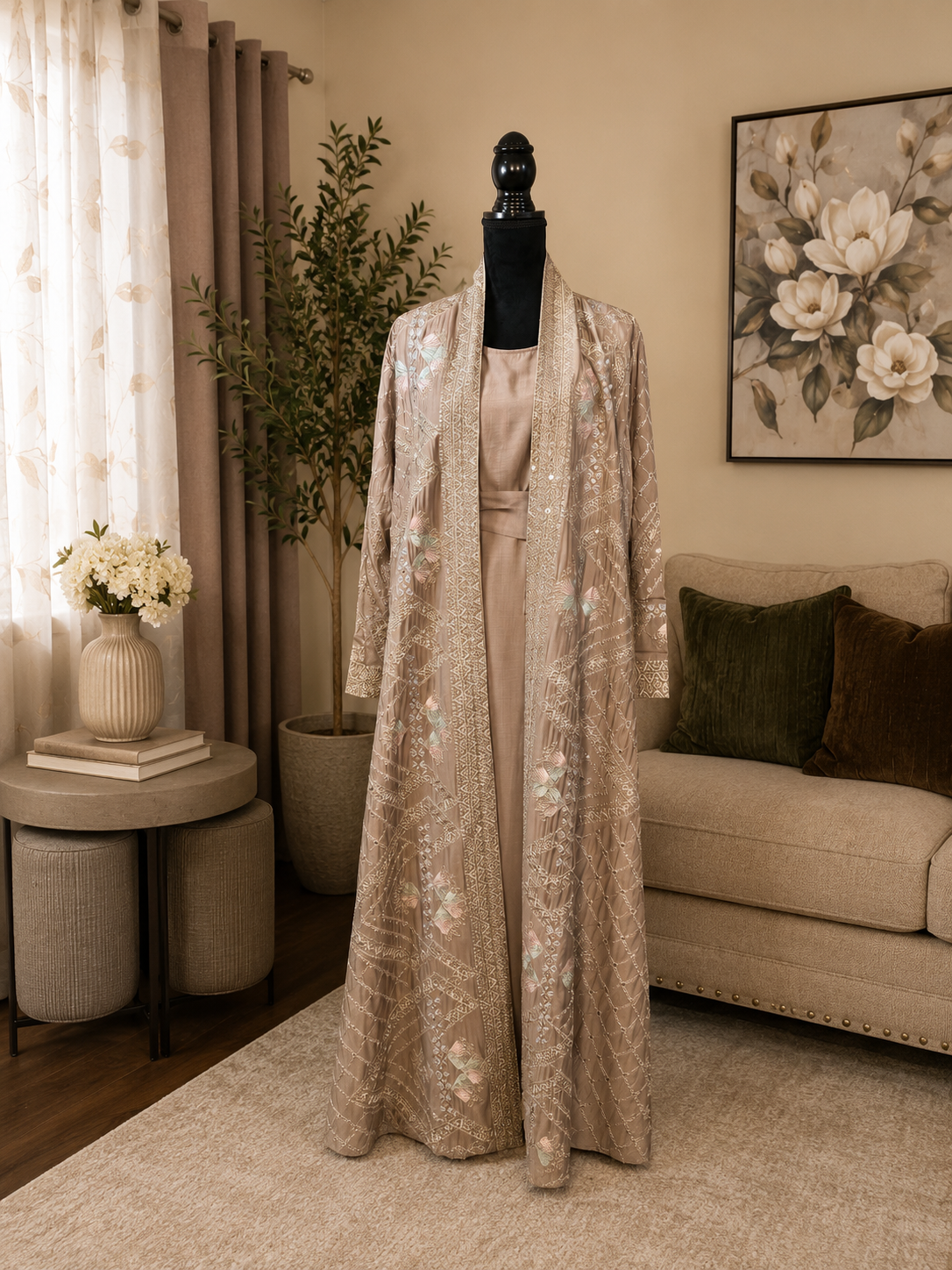 NEW Elegant Beige Abaya Overview