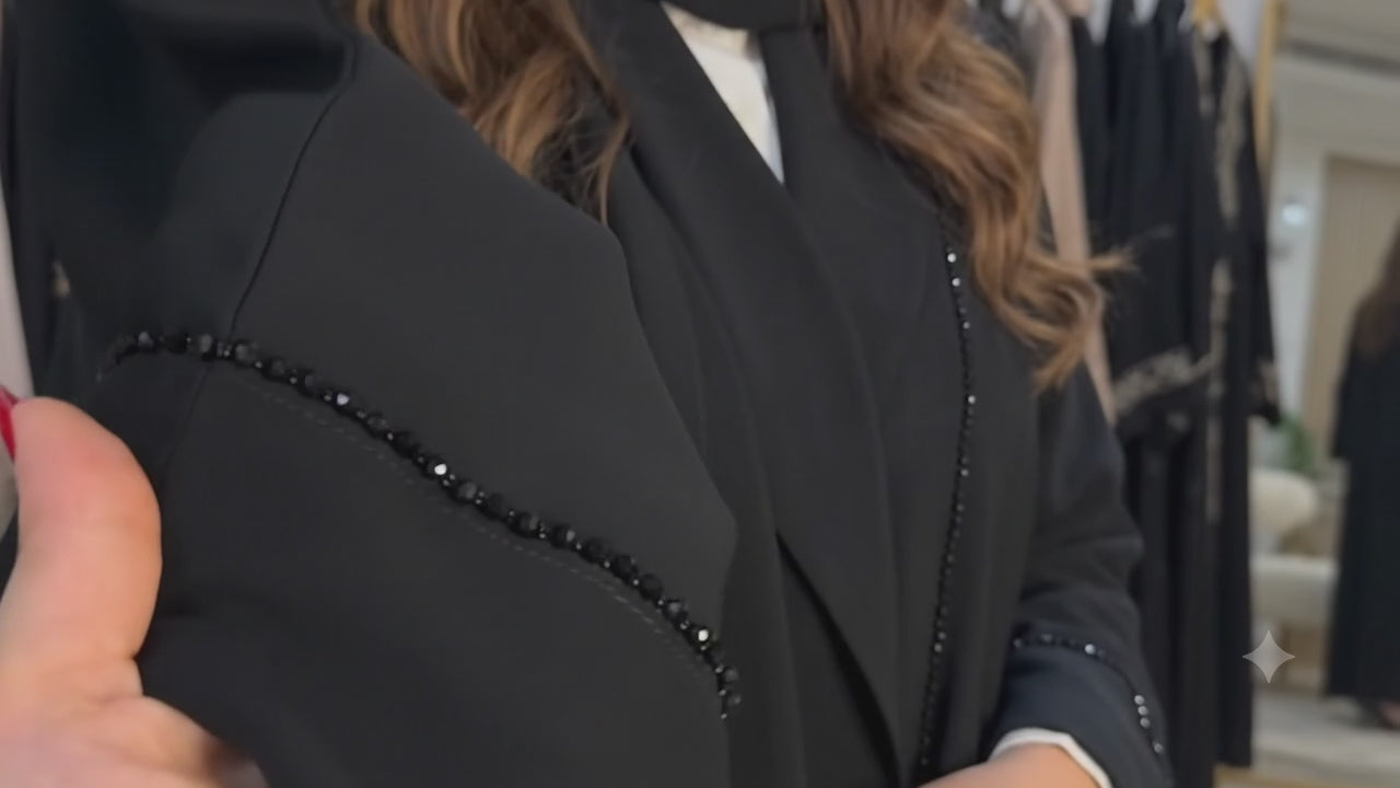 Elegant Black Open Abaya